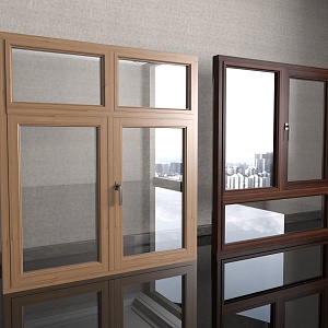 Window casement window aluminum clad wood window 3d model