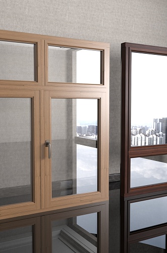 Window casement window aluminum clad wood window 3d model