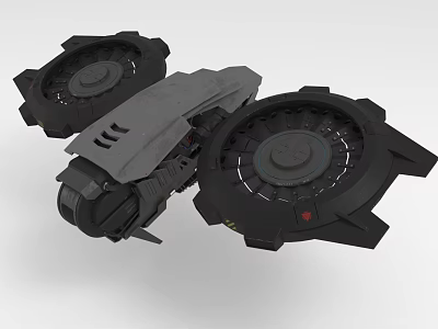 Futuristic Spaceship With Large Circular Thrusters And Sleek Gray Body For Cosmic Travel 3d model