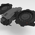 Futuristic Spaceship With Large Circular Thrusters And Sleek Gray Body For Cosmic Travel