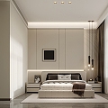 Original minimalist master bedroom second bedroom home decoration design 3d model