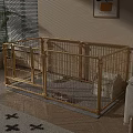 Yellow Wire Indoor Pet Cage with Fenced Design for Small Pets Home Use