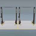 BendPak Industrial Vehicle Lifts With Black Frame Yellow Base And Gray Floor Mat