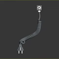 Electrical Device With Coiled Cord Plug Metal Rod And Stable Base Design