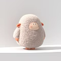 Cute Gray Plush Sheep Pet Toy With Round Body And Smiling Face