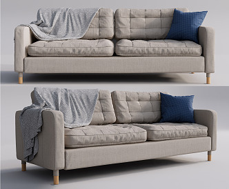 Modern double sofa 3d model