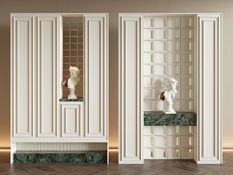 American style porch partition entrance porch partition glass partition glass brick partition porch end view table 3d model