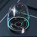Modern Transparent Wireless Speaker With LED Light Ring And Sleek Design 3d model