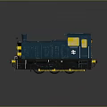 Blue and Yellow Model Train Locomotive with Detailed Design Black Wheels and Yellow Windows