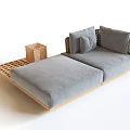 Nordic chaise longue sofa 3d model