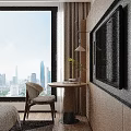 Elegant Warm Hotel Guest Room With Wooden Feature Wall Cozy Bed Desk And Open Wardrobe