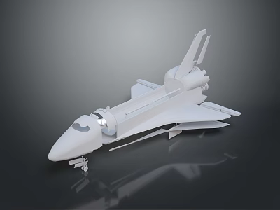 White Space Shuttle Model Design With Aerodynamic Structure For Cosmic Exploration And Astronautic Missions 3d model