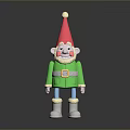 Cartoon Gnome With Red Pointed Hat White Pom Pom Green Coat And White Boots