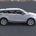 White SUV Car Front View With Modern Grille And Headlights Design 3d model