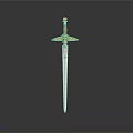 Ornate Vintage Sword With Golden Hilt Wing Shaped Guard And Intricate Design