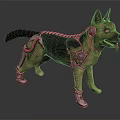 Cybernetic German Shepherd Dog With Mechanical Armor And Robotic Legs