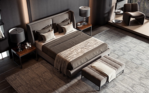 Style Commodity Bed 3d model