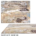 Square Area Rug With Abstract Pattern In Beige Brown Blue Tones