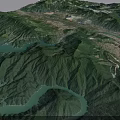 Aerial Planning View of Mountainous Terrain With Winding Rivers and Lush Green Landscapes