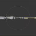 Futuristic Metallic Weapon With Advanced Mechanical Details Barrel And Grip Design