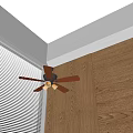 Ceiling Fan With Wooden Blades And Integrated Chandelier Lights In Modern Room Setting
