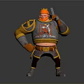 Cartoon Knight Character With Golden Crown Silver Armor Sword And Kingdom Emblem