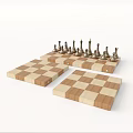Classic Chess Set with Wooden Board and Golden Pieces for Board Game Entertainment