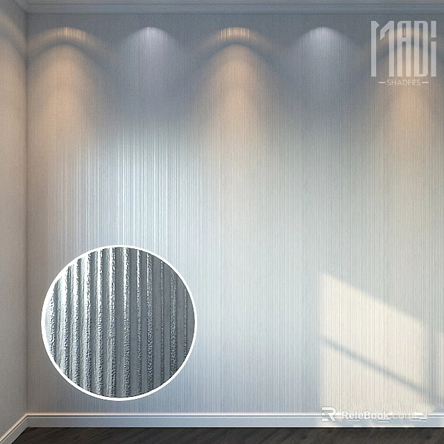 Modern Textured Wall Panel with Vertical Lines Ambient Lighting and Sleek Design 3d model