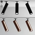 Modern Black and Copper Downlights and Spotlights With Sleek Cylindrical Design