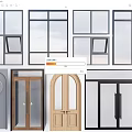 Modern And Classic Double Doors With Wooden Frames Glass Panels And Arch Designs