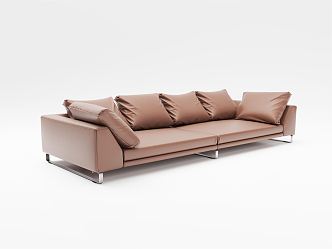 Modern Double Sofa Leather Sofa 3d model