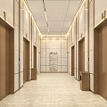 Modern Parking Garage Entrance With Zone A White Car Access Gates And Wooden Grille Ceiling