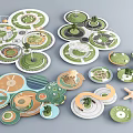 Park Landscape Design Featuring Multiple Circular Layouts Green Areas And Pathway Models 3d model