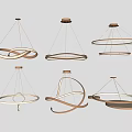 Modern Chandeliers With Curved Metal Frames And LED Ambient Lighting Designs