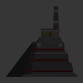Ancient Architecture Intricate Pyramid Structure With Multiple Tiered Steps Red Decorative Bands And Top Tower 3d model
