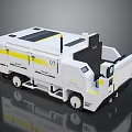 Modern White Utility Vehicle With Yellow Stripes Solar Panels OT Logo And 2023 Design