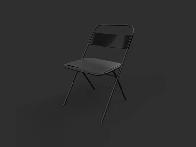 Modern Black Folding Armchair With Sturdy Steel Frame And Comfortable Seat 3d model