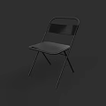 Modern Black Folding Armchair With Sturdy Steel Frame And Comfortable Seat
