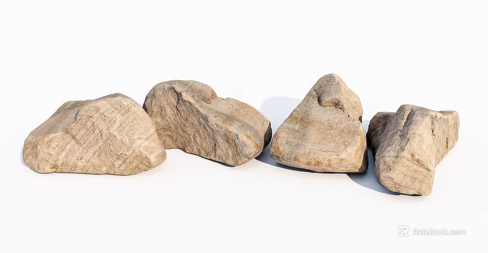 Natural Stone And Wood Materials For Decorative And Construction Projects 3d model