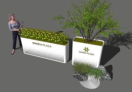 Modern Flower Box 3d model