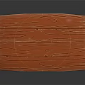 Rustic Wooden Table With Natural Grain Plank Top And Four Legs Design