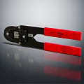 Professional Hardware Tool with Black Body and Red Ergonomic Handles 3d model