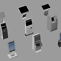 Public Facility Self Service Terminals With Various Touchscreen Displays And Interactive Interfaces 3d model