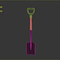 Durable Garden Shovel With Green Handle Wooden Shaft And Black Blade