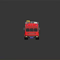 Red Fire Truck With Yellow Ladder And Blue Emergency Lights