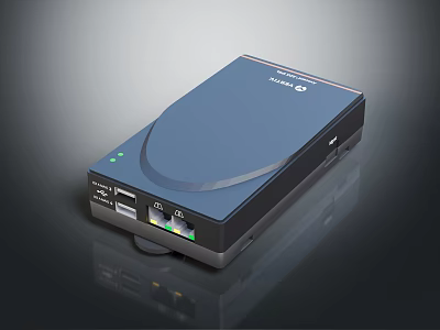 Verizon Dark Blue Sleek Network Device With USB Ports Ethernet Port And Indicators 3d model