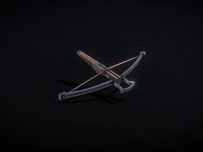 3D Rendered Crossbow Weapon Featuring Metal Bow And Detailed Mechanical Parts 3d model