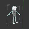 Green Cartoon Reptile Character in Standing Pose With Sad Expression And Dark Background