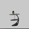 Modern Minimalist Side Table With Marble Top Black Gold Frame Succulent And Book