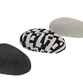 Modern Ottoman Collection with Light Gray Black and Geometric Pattern Designs